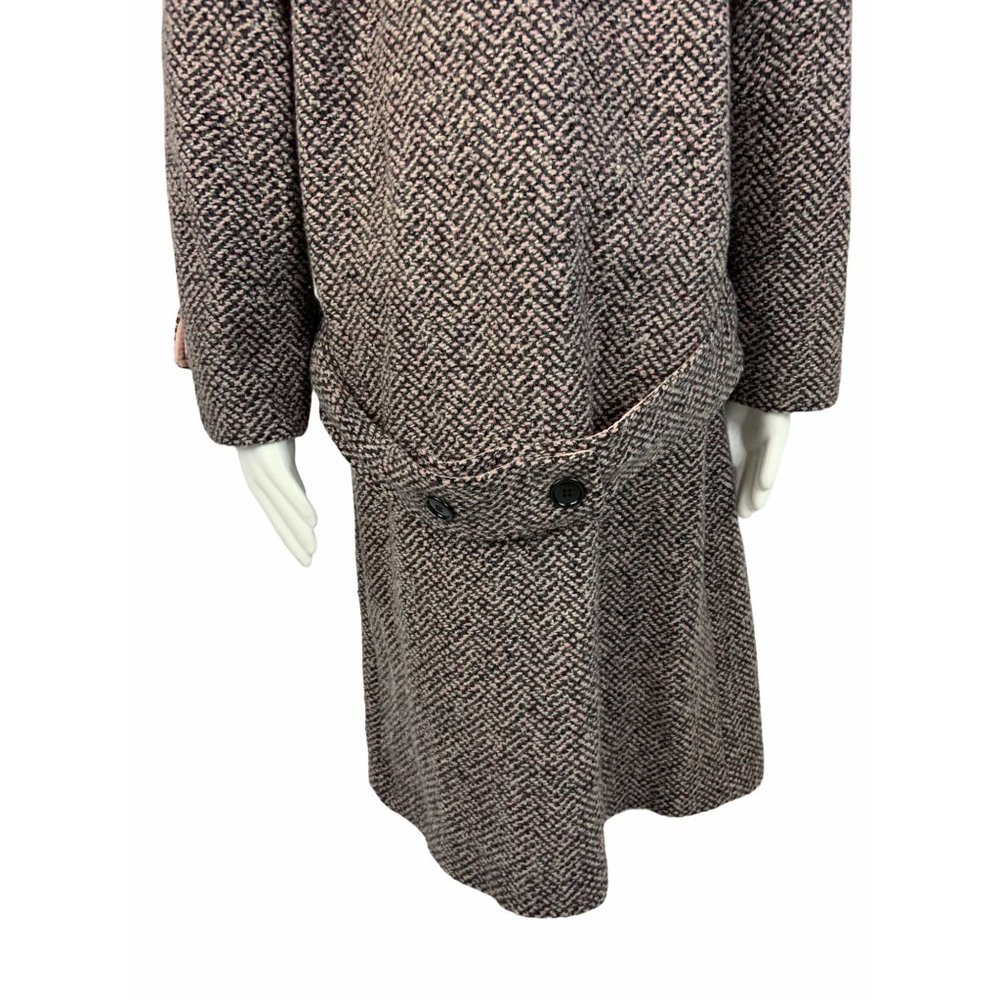 Women's vintage Wool trench coat with scarf - Picture 10 of 12